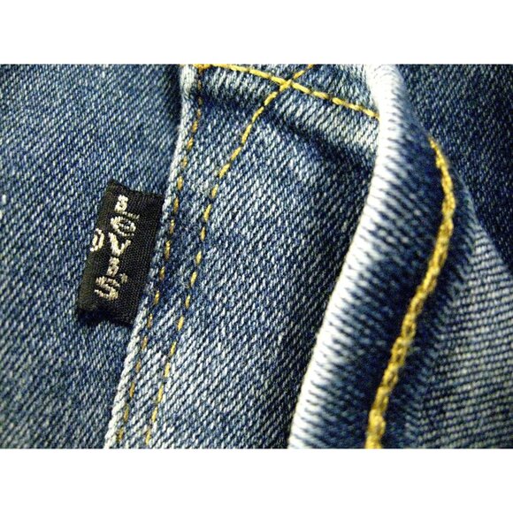 LEVIS 512 CUTOFF JEAN SHORTS Womans 10M Blue Denim Stretch Daisy Duke Cut Off - Picture 10 of 10